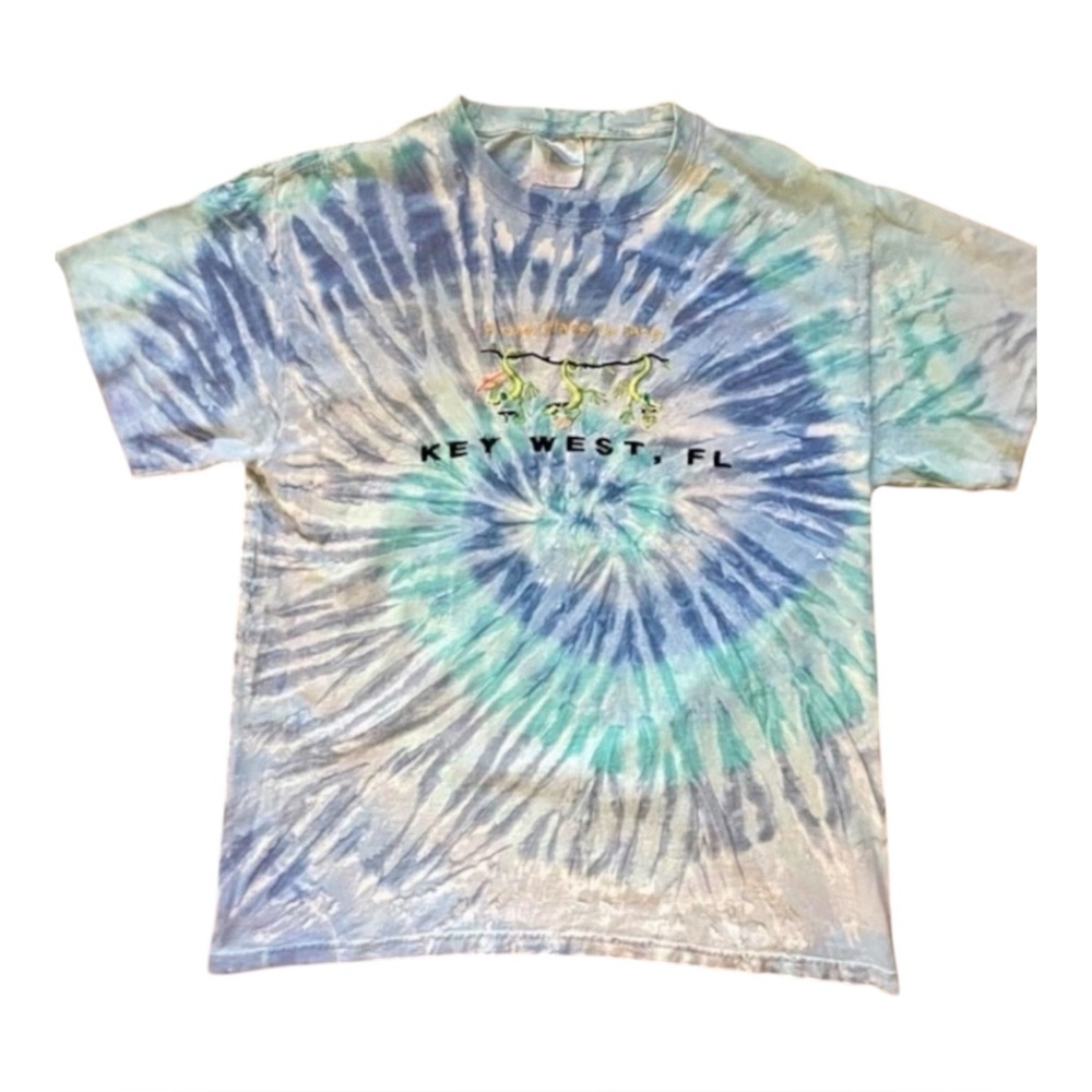 Vintage  Heavyweight Tie Dye Key West FL Lizard Graphic Short Sleeve Tee M